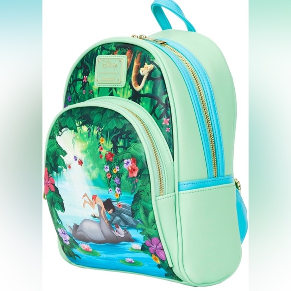 💙💚NWT-Loungefly Disney Jungle Book Bare Necessities Backpack💙💚 - Picture 3 of 13